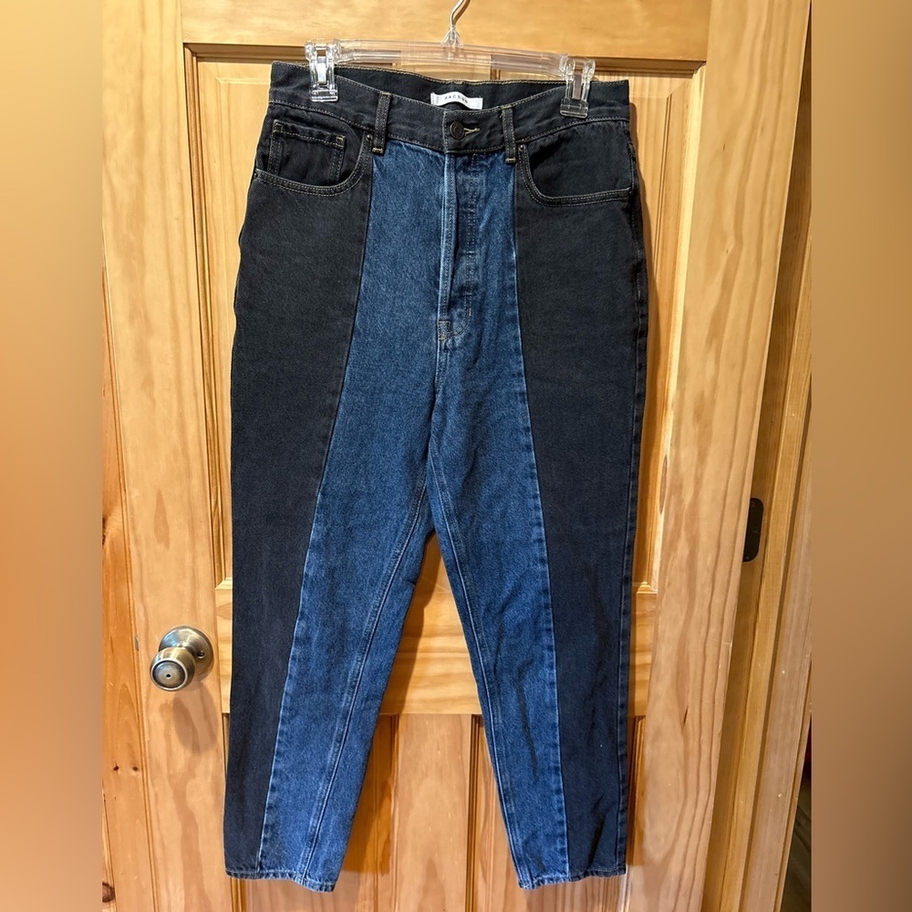 PacSun Ultra High Rise Slim button fly Two-Tone Black and Blue Women Jeans Sz 29